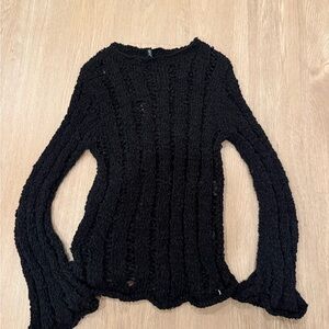 H&M Black Textured Women's Sweater